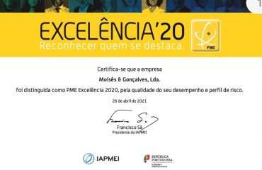 PME Excelência 2020 Moisés & Gonçalves