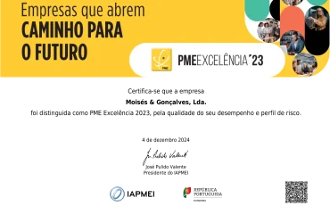 diploma_excelencia Moisés & Gonçalves também é PME Excelência 2023