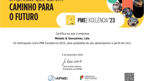 diploma_excelencia Moisés & Gonçalves também é PME Excelência 2023